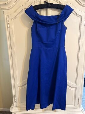 Calvin Klein One-Shoulder Royal Blue Cocktail Dress